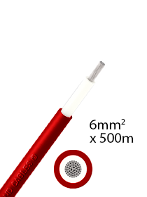 6mm2 eenaderig DC kabel 500m – Rood